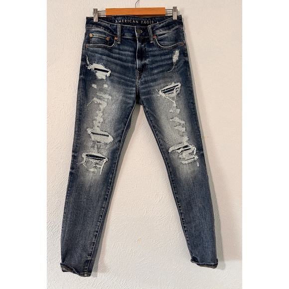 American Eagle Next Level AirFlex Slim Straight Leg Distress Men Jeans, 31x30 - Picture 1 of 9